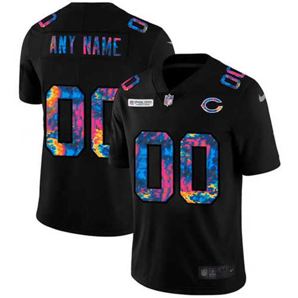 Men's Chicago Bears ACTIVE PLAYER Custom 2020 Black Crucial Catch Limited Stitched NFL Jersey - Click Image to Close